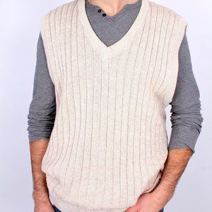 🔴City Casuals By Haggar Tan Medium Sweater Vest